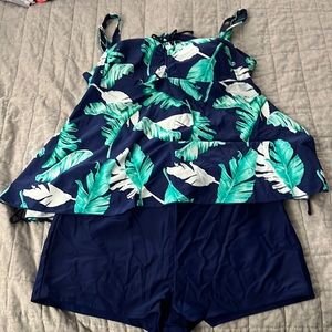 Hilor Tropical Blue Tankini Set